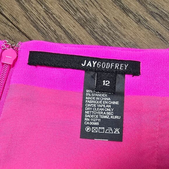 🆕️ Jay Godfrey Churchill Wide Leg Front Slit Dress Pants in Bright Fuchsia Pink - Picture 11 of 12